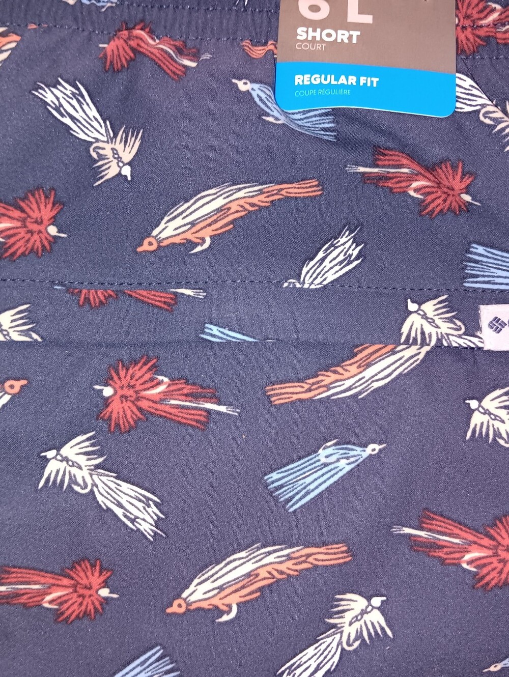 Columbia PFG Men's Navy Shorts with Red, White & Blue Print - New. XXL